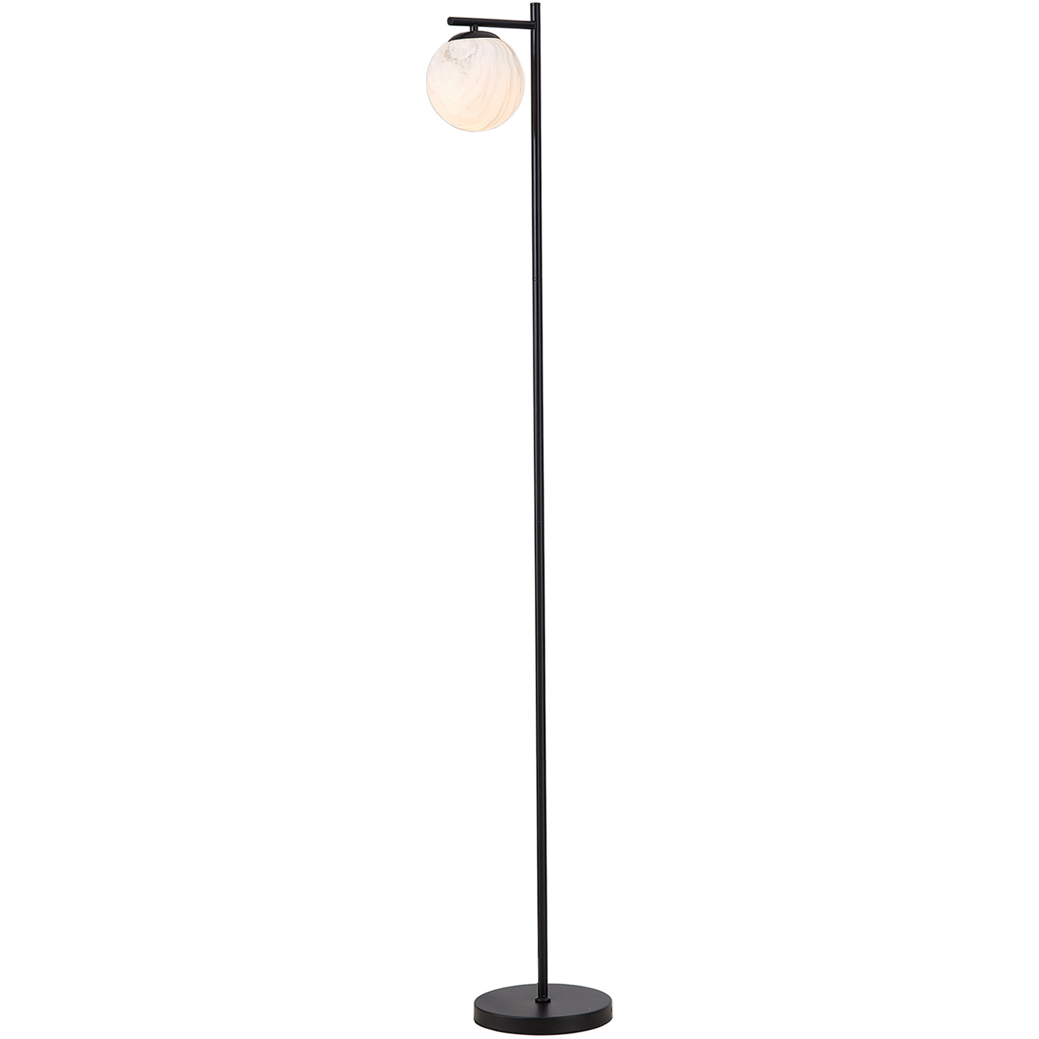 Image of Modern Metal Floor Lamp with Marble-Effect&hellip;