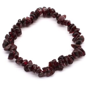 Blood Garnet Chip Stone Bracelet - Bold Red Stackable Jewelry