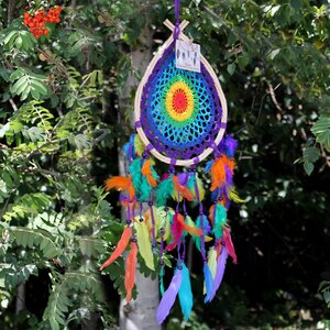 Bali Dream Catcher - Medium Multi Teardrop Wall Decor for Calm  Style