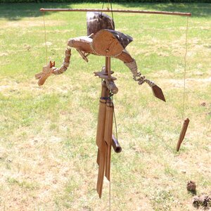 Handmade Coconut Dragon Wind Chimes  Mobile for Garden  Home Decor
