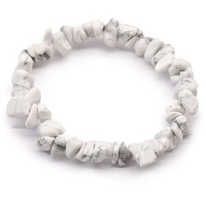 White Jasper Chipstone Bracelet - Elegant, Lightweight, Stretch Fit