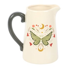 Fairy Wing Ceramic Flower Jug Whimsical Garden Decor