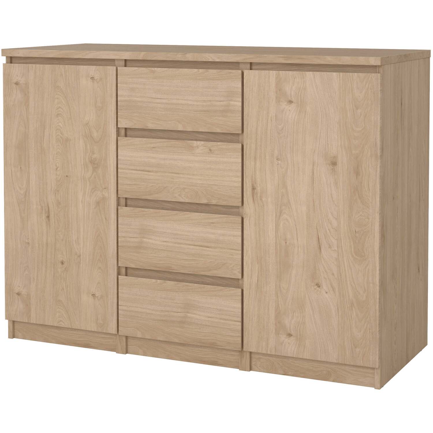 Wyld Haus Budapest Oak-effect Matt Sideboard 4 Drawers 2 Doors - Natural