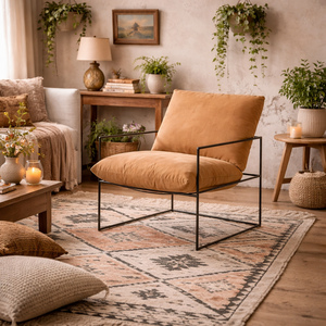 Drogheda Dining Chair - Tan Houseweave, Matt Black Metal Frame
