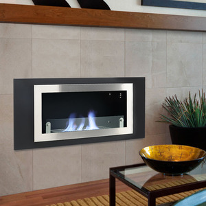 Wall Mount Rectangular Ethanol Fireplace Stainless Steel Heater