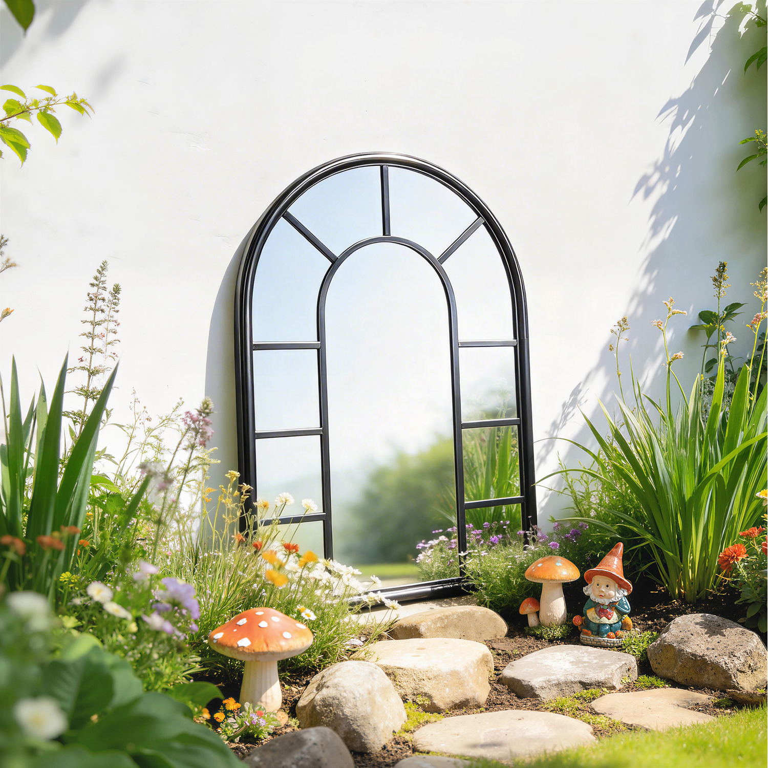 Image of Outsunny Arched Mirror, Decorative Wall Mirrors,&hellip;