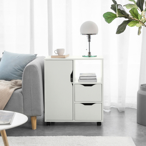 Storage Cabinet with 2 Drawers, 1 Door and Shelf