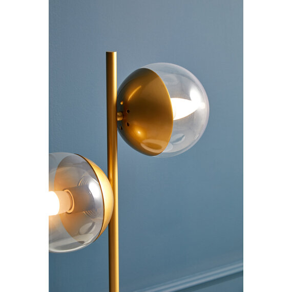 Revive Two Light Gold and Black Marble Table Lamp