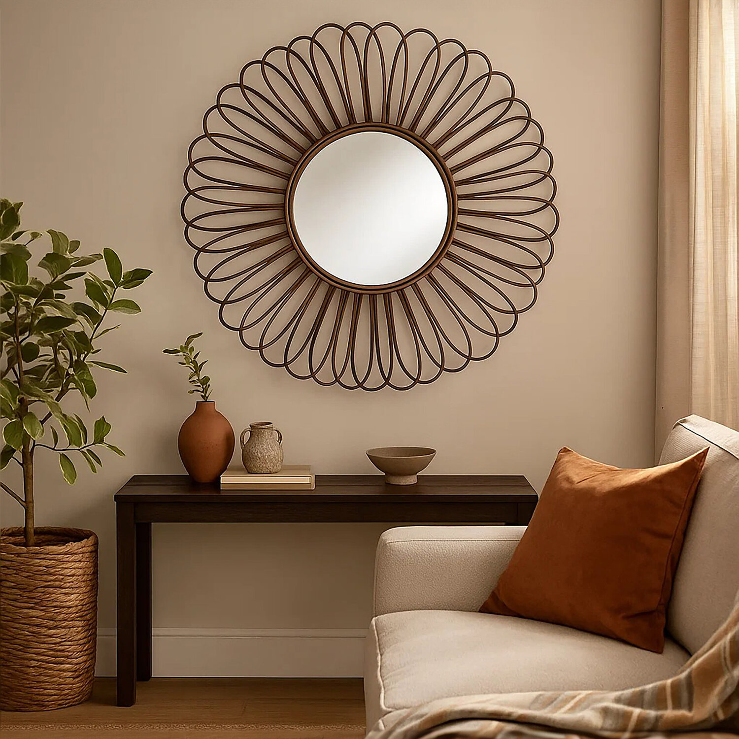 Interiors By Premier Marseille Champagne Tapered Wall Mirror - Black