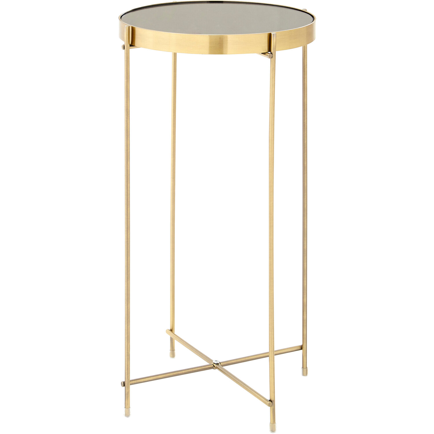Allure Black Mirror Tall Side Table - Black