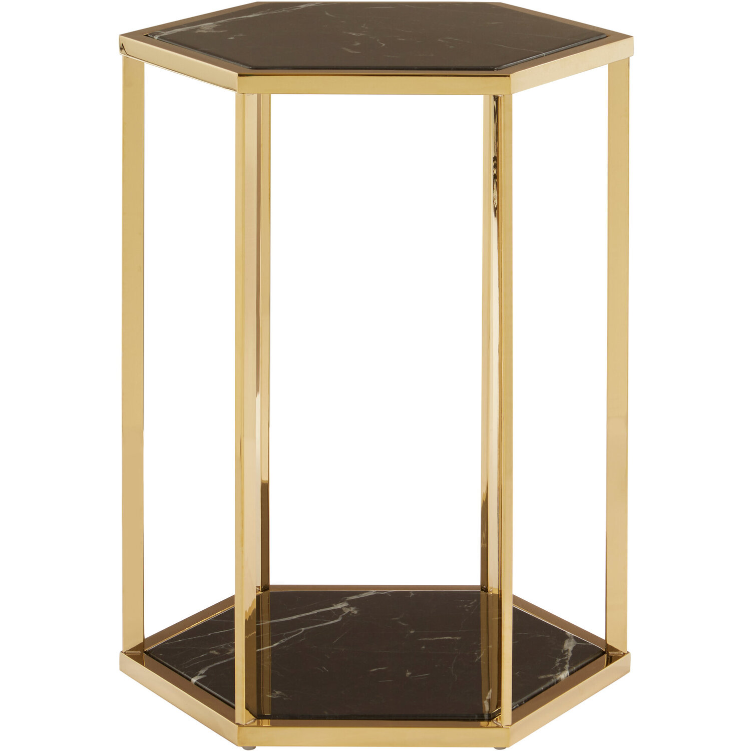Piermount Black And Gold Finish End Table - Gold