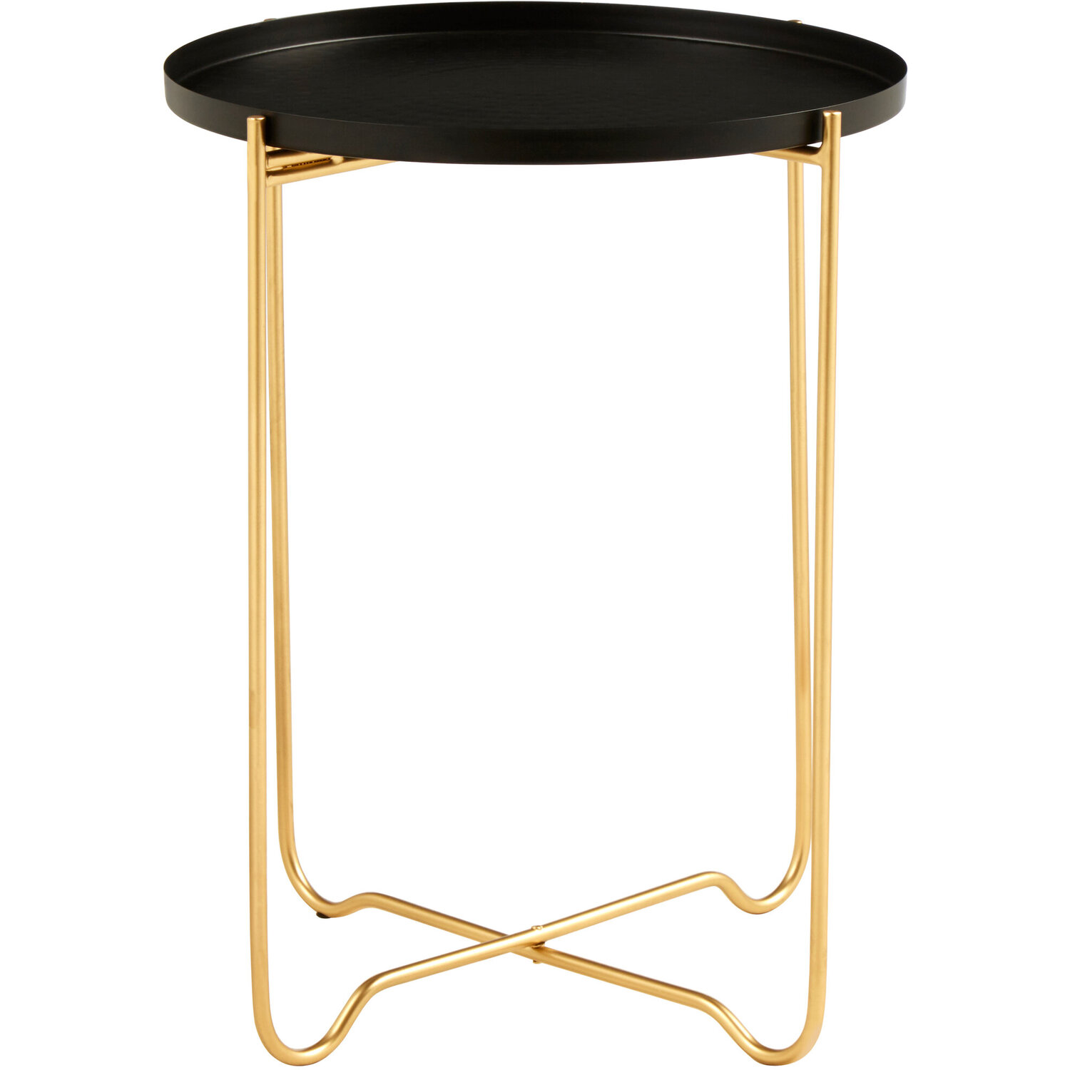 Templar Black Finish Round Top Side Table - Black