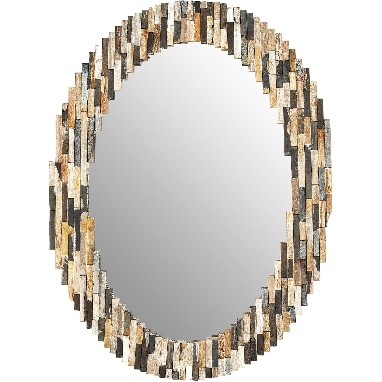 Flare Sunburst Design Wall Mirror - Grey