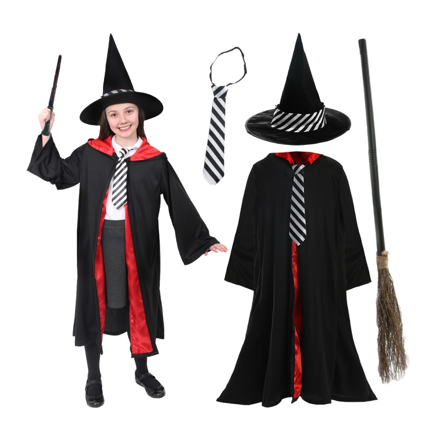 Worst Witch Costume with Broomstick