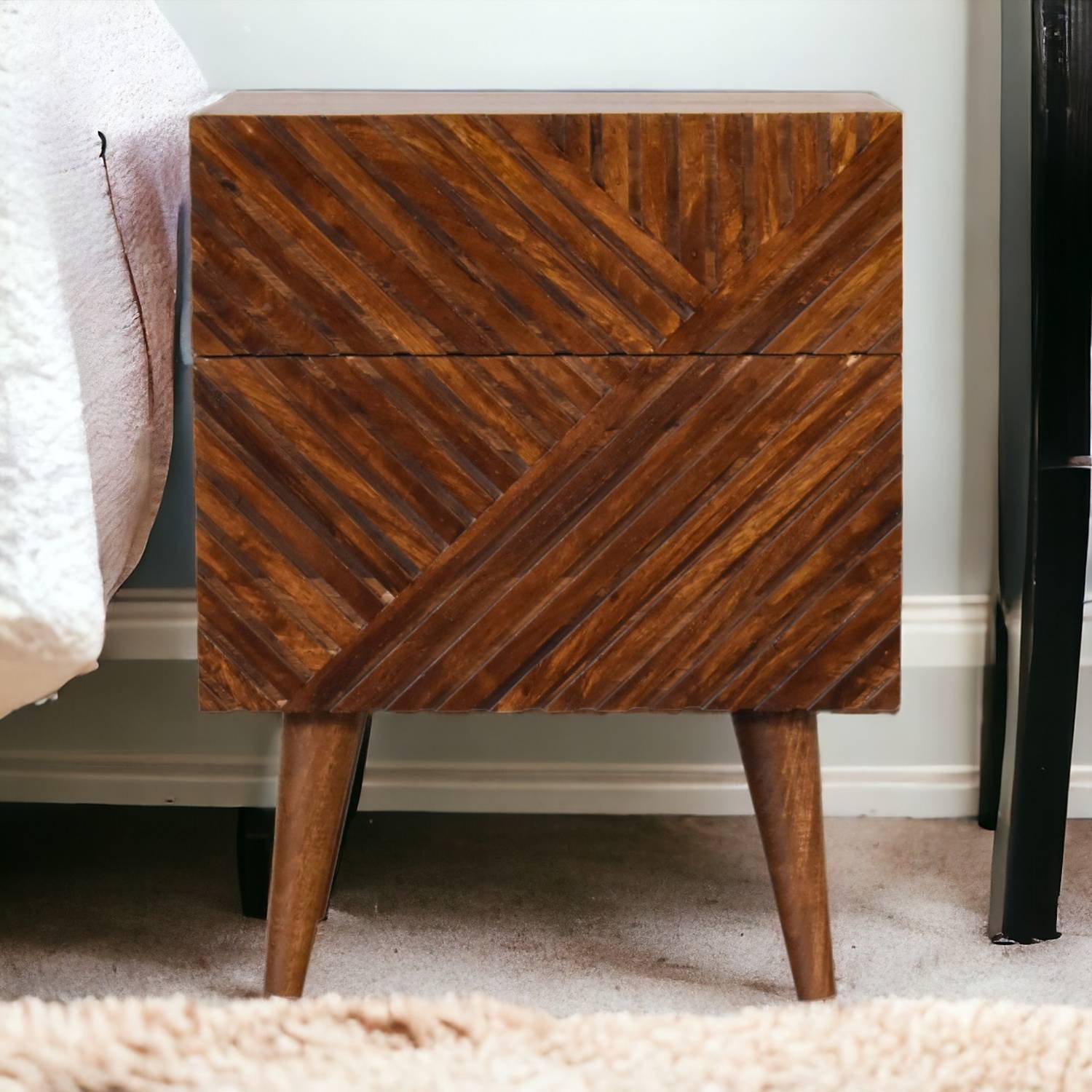 Artisan Furniture Solid Wood Lille 2-drawer Chestnut Bedside - Brown