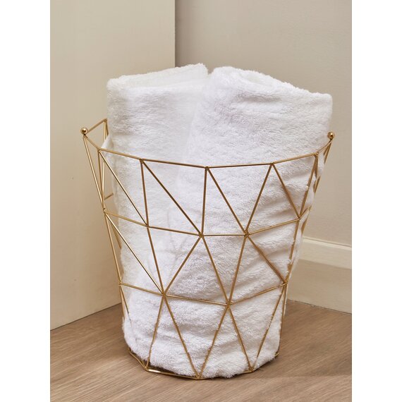 Vertex Gold Finish Tall Storage Basket