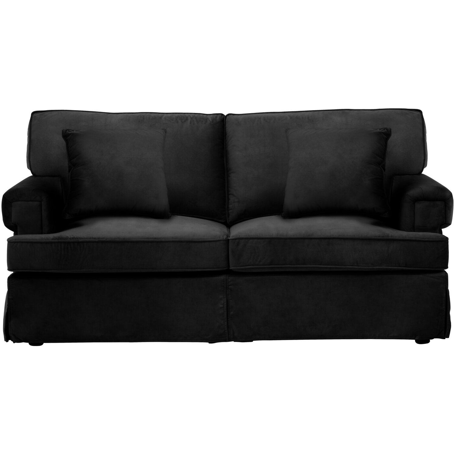 Ralph Two Seat Black Velvet Sofa - Black