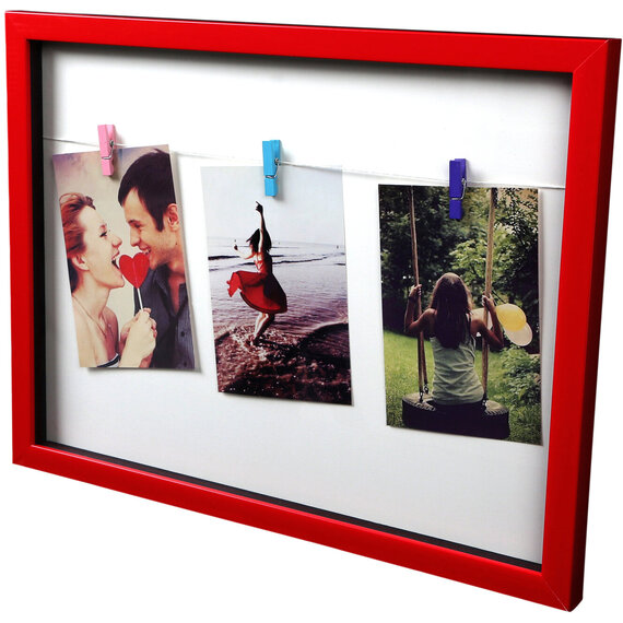 Maren Washing Line 3 Peg Deep Red Photo Frame