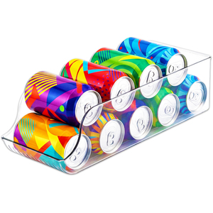 Can Dispenser Fridge Container Clear Pantry Tin Food Drink Supply Shelf Storage Organiser Drawers