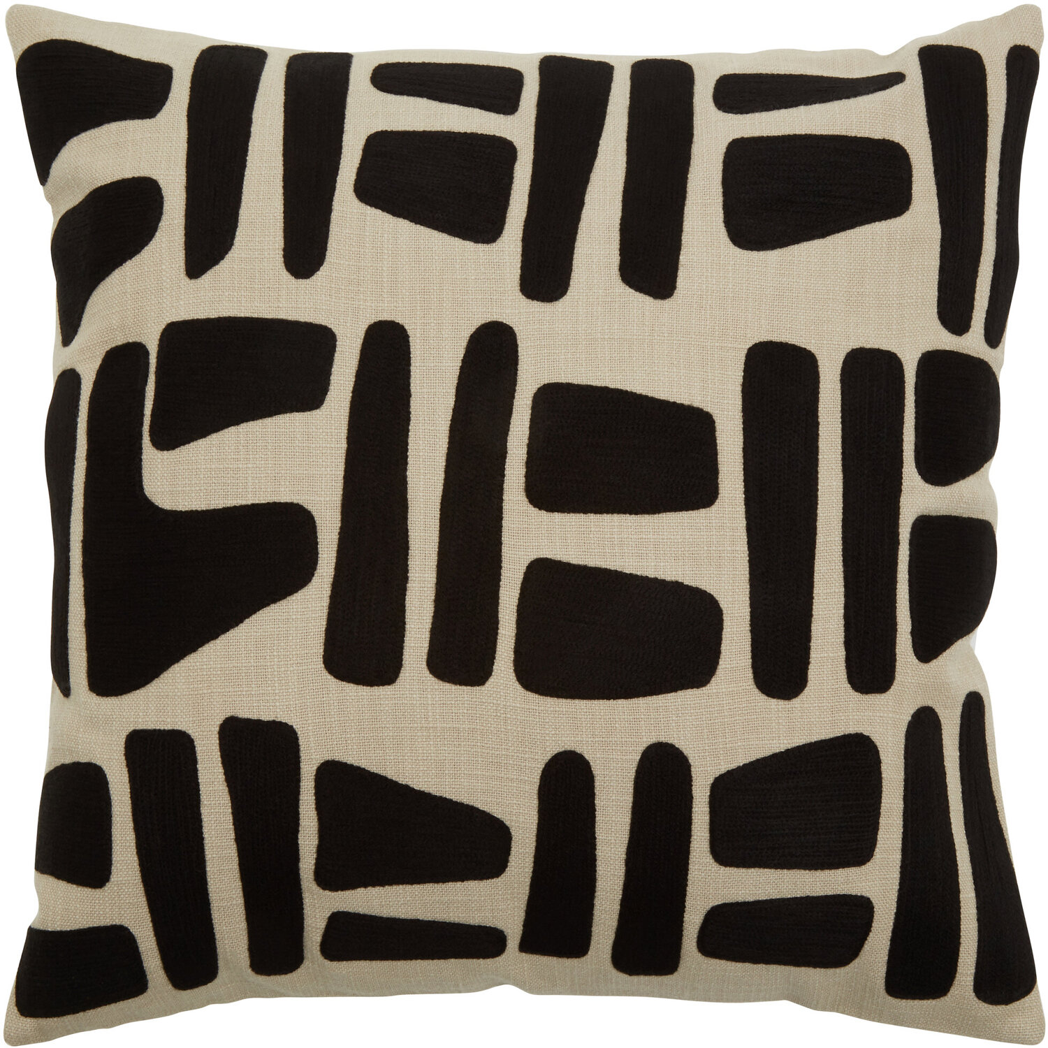 Bosie Ozella Natural And Black Square Cushion - Black & Natural