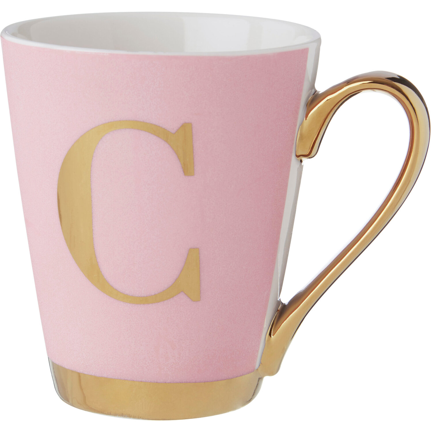 Frosted Deco Pink Monogram Mug, C - Pink