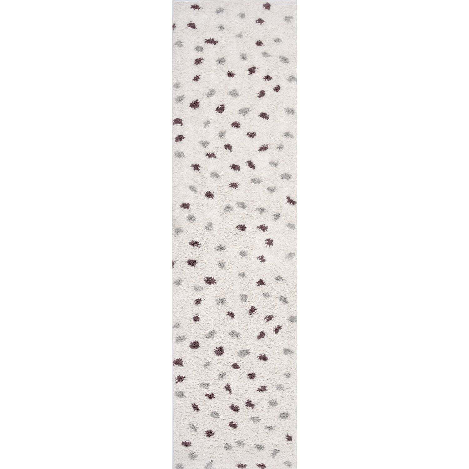 Rackhams Grey/Purple Moodi Shaggy Plumetis Rug - 80X300 Cm - Image 2