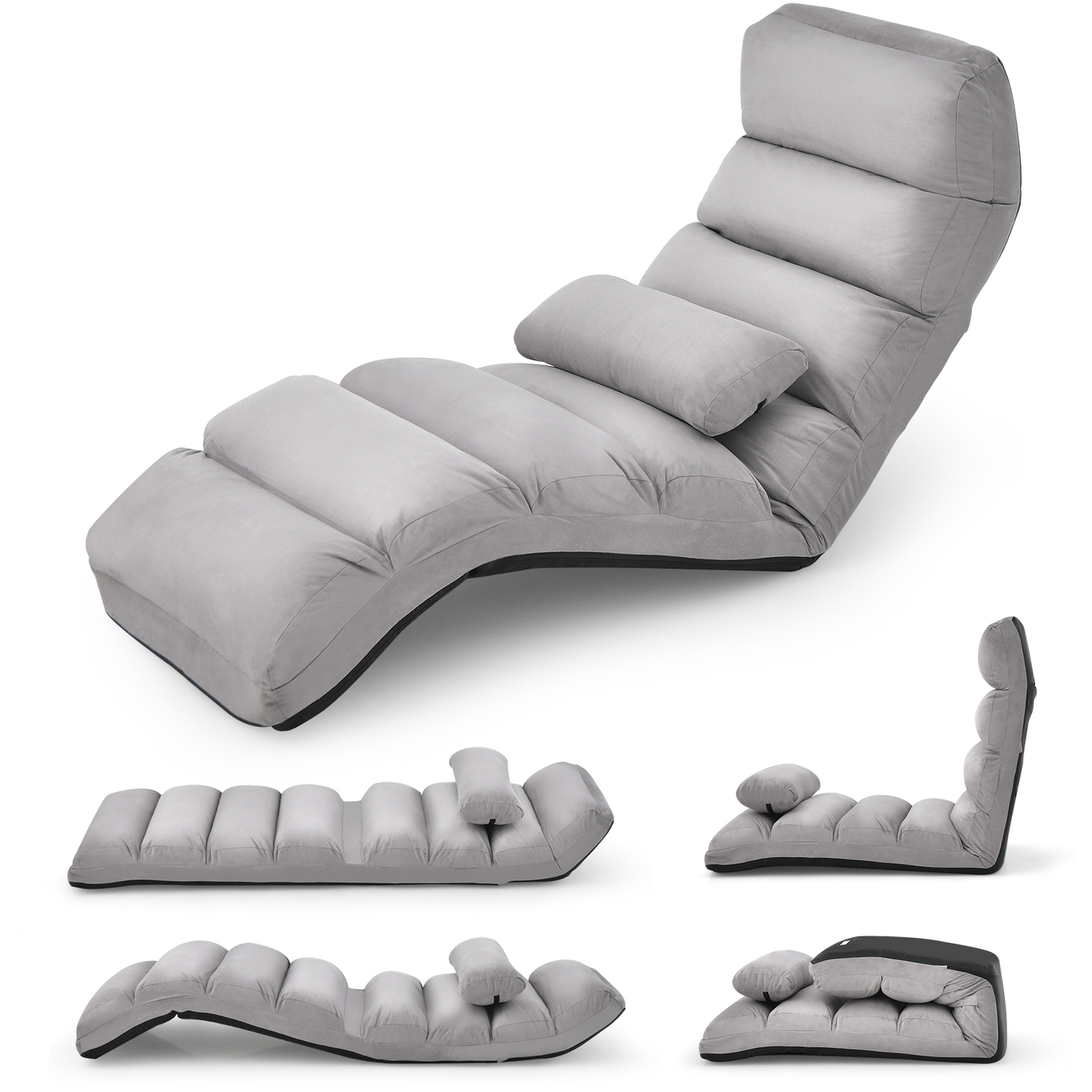 Costway Indoor Chaise Lounge Sofa - Grey