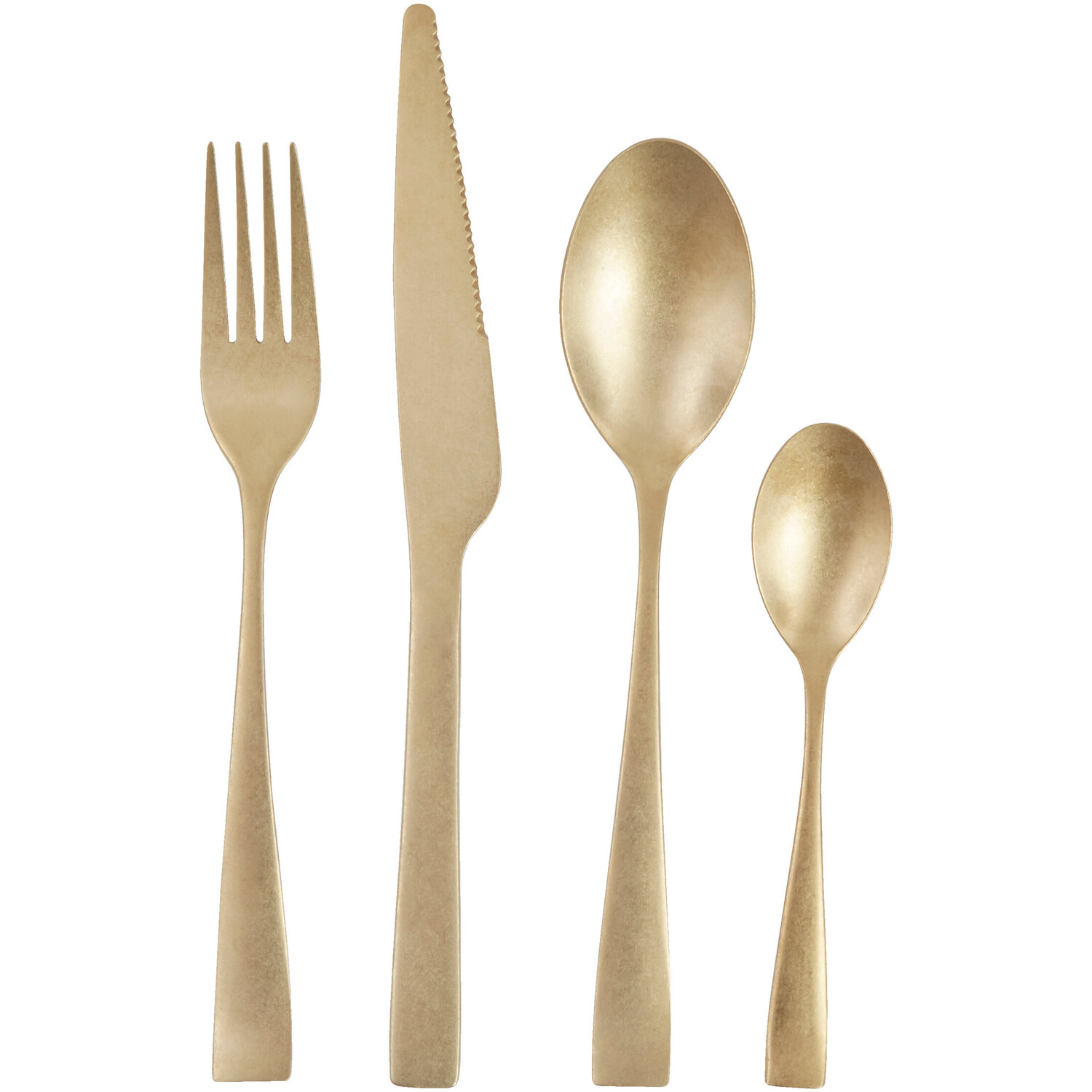 Avie 16 Piece Antique Gold Cutlery Set - Gold