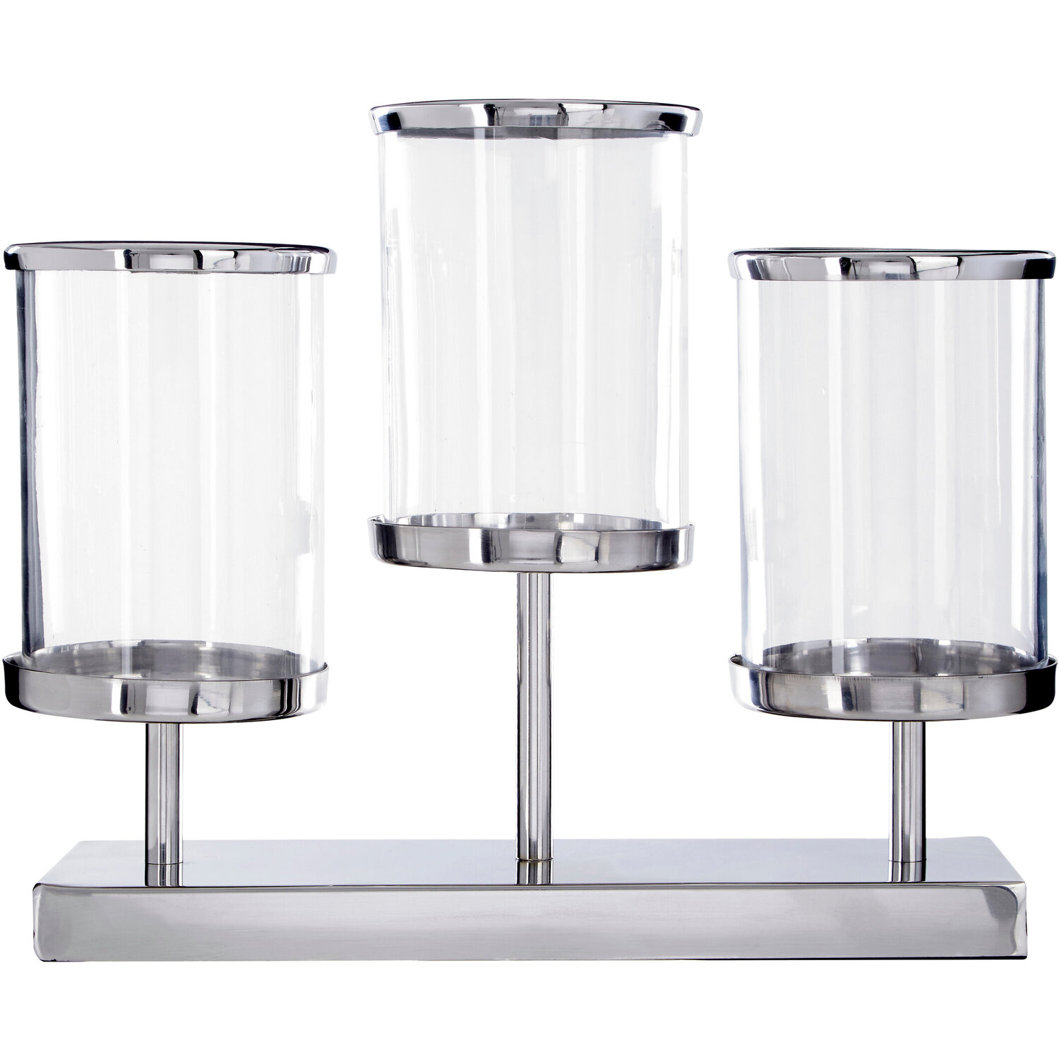 Kensington Townhouse 3 Light Candle Holder. - Silver