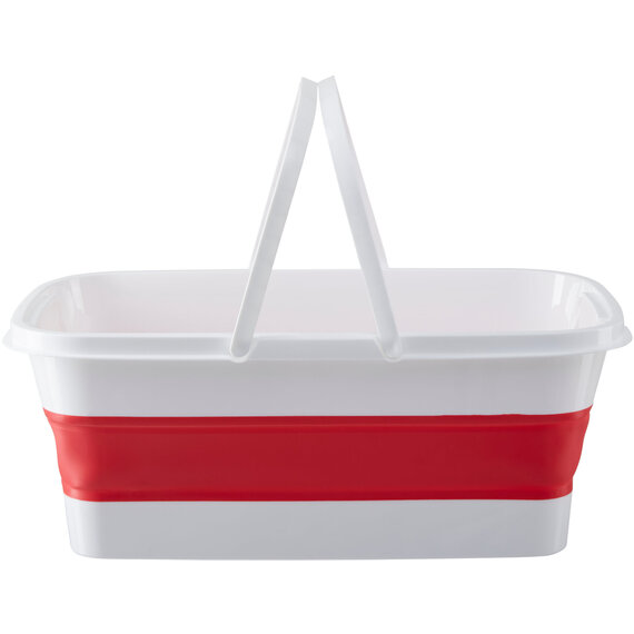 Averill Collapsible Laundry Basket in Red and White