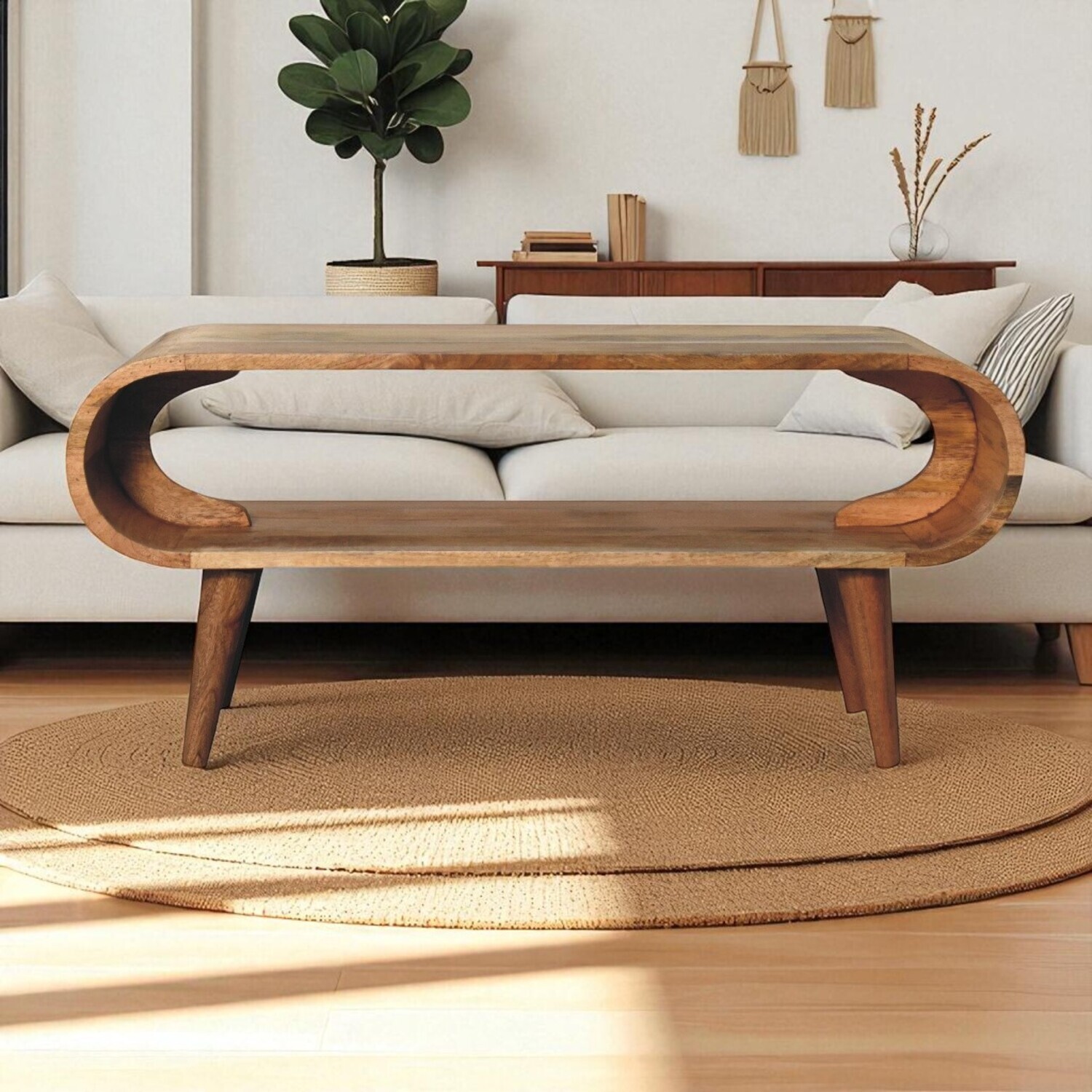 Artisan Furniture Solid Wood Amaya Nordic Style Oak-Ish Coffee Table - Beige