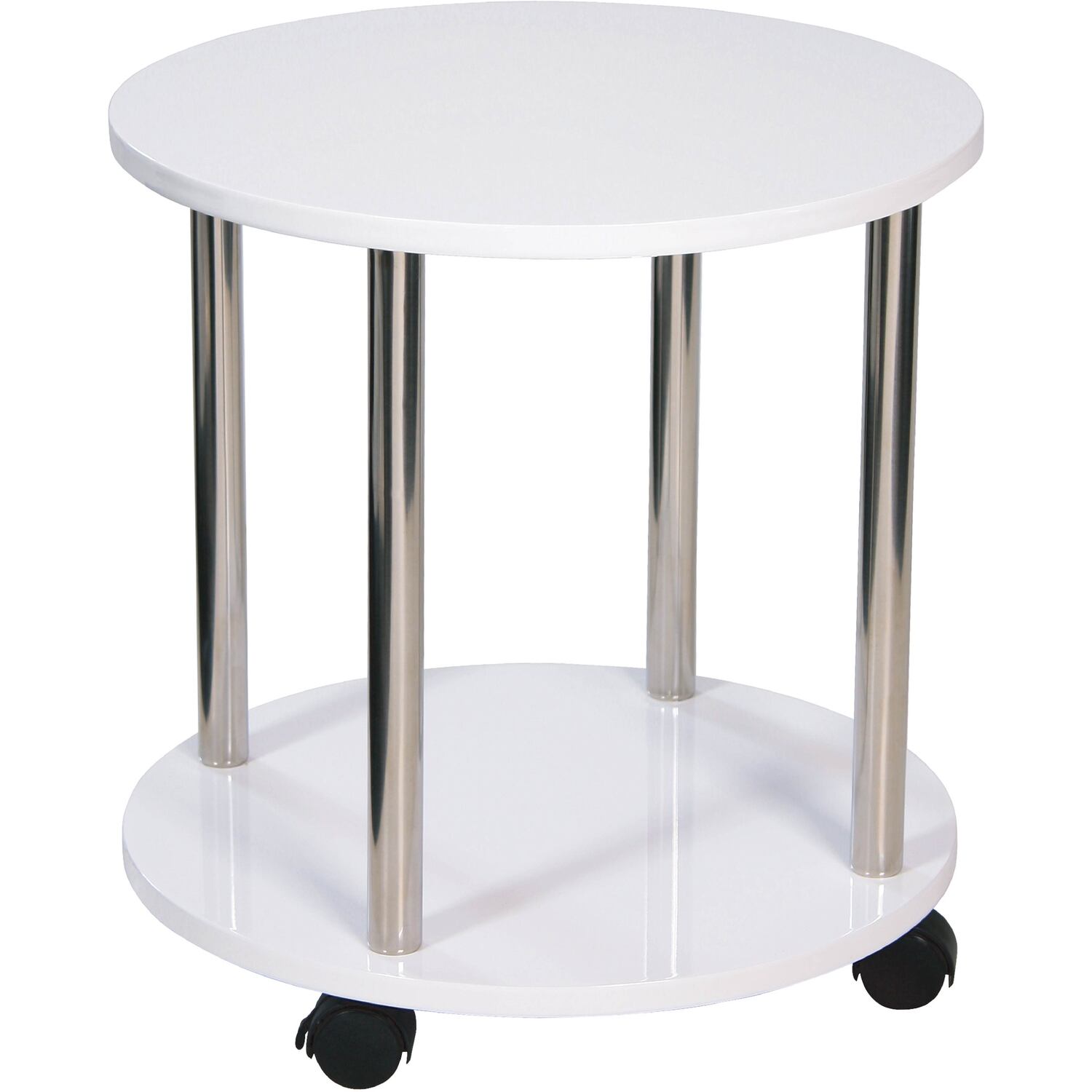 Round Small Side Table - White