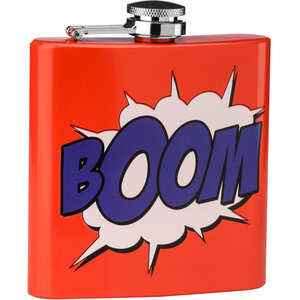 Auden Red Hip Flask with Boom Design