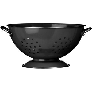 Hollis Retro Black Enamel Colander