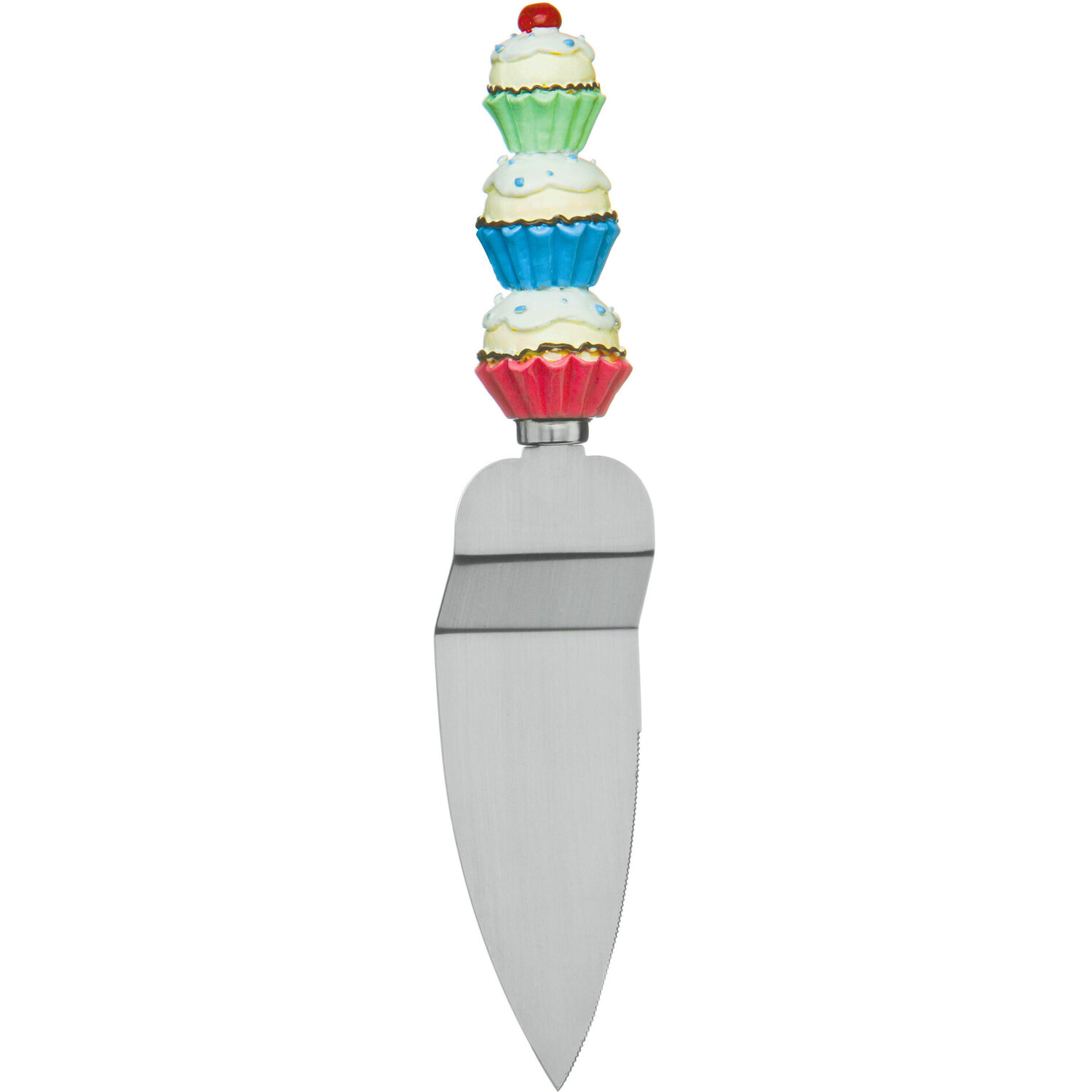 Cake Slice with Cupcake Handle - Silver, Multi colour