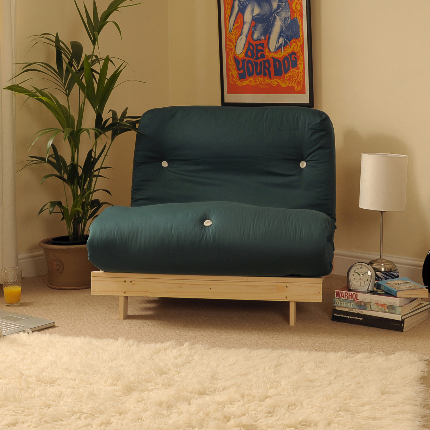 Glade Green 2ft6 Luxury Futon Sofa Bed - Glade Green