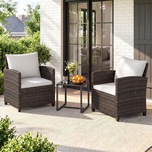 Bistro Conversation Set with Soft Cushions