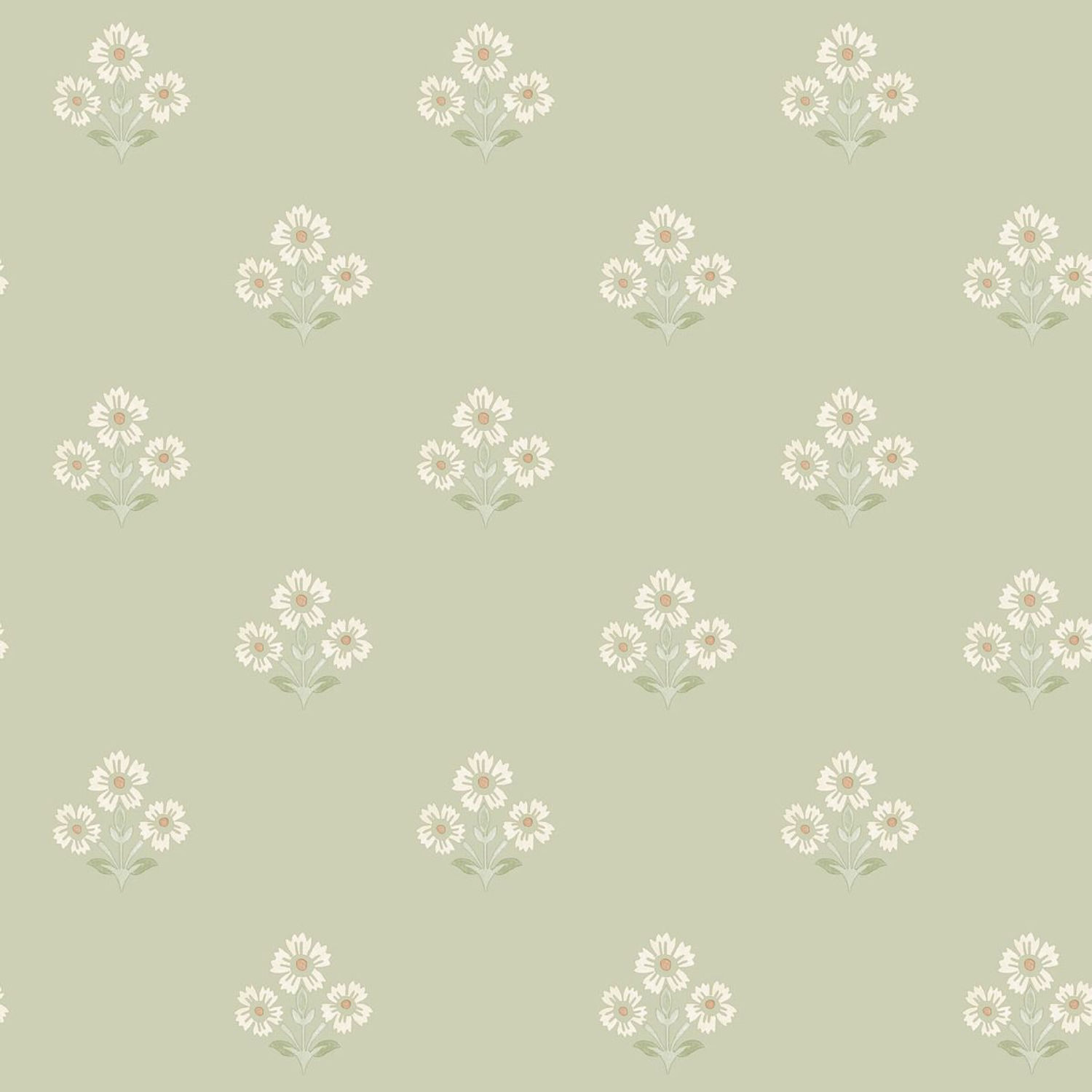 Holden Décor Daisy Floral Textured Wallpaper - Sage Green