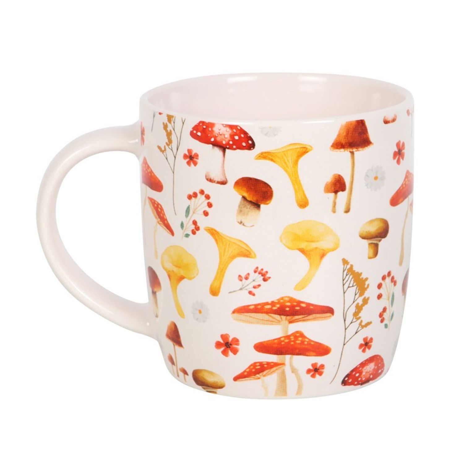 Something Different Mushroom All-Over Print Mug - Orange/Yellow/Cream