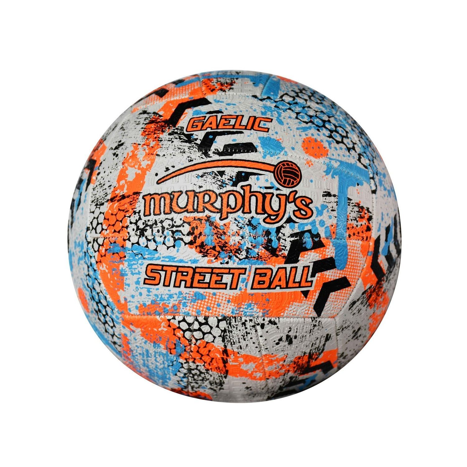 Murphys Gaelic Street Football - White/Fluorescent Orange/Cyan / Fabric