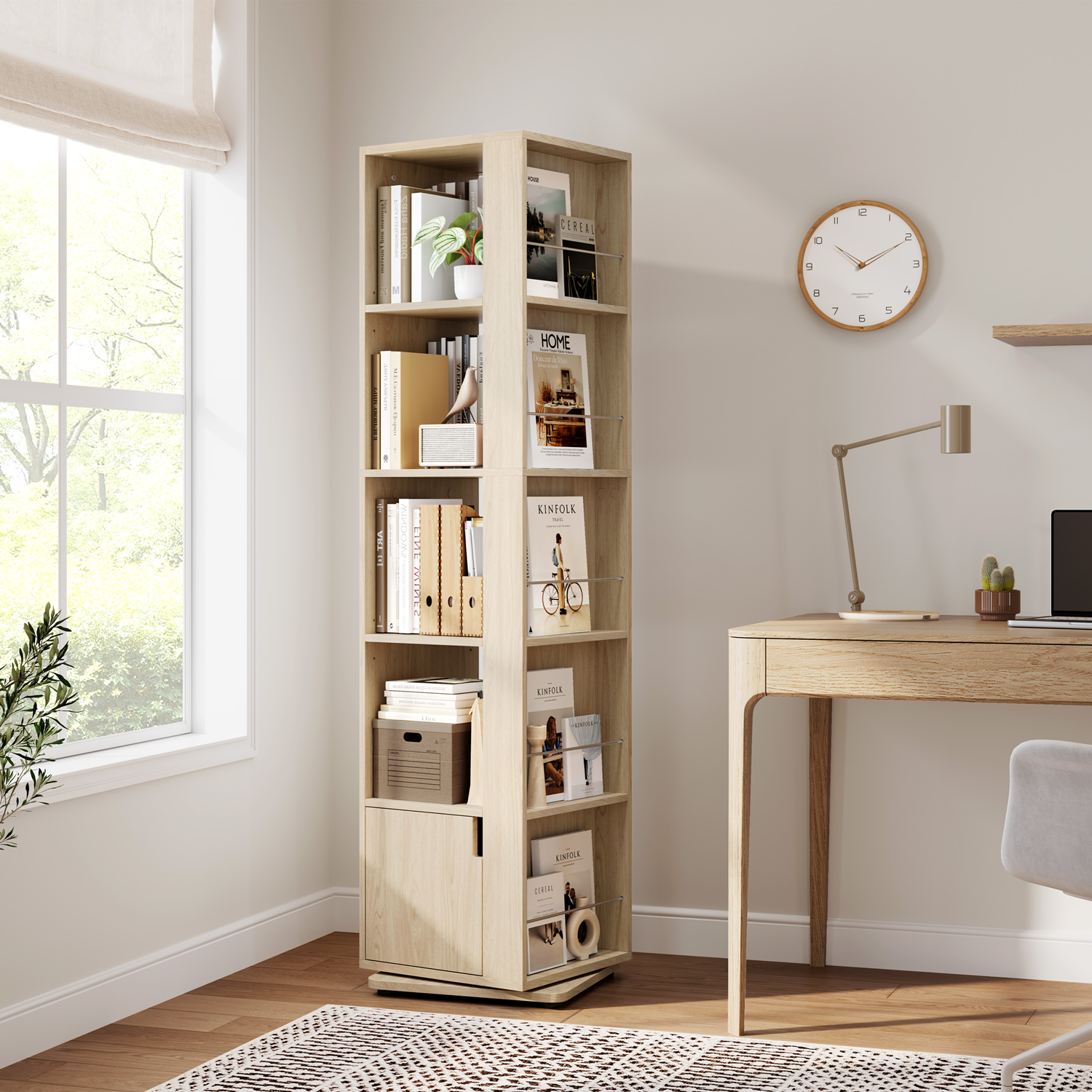 Yaheetech 5-Layer Rotating Bookshelf Corner Bookcase