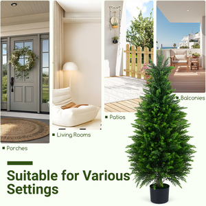 Set of 2 Faux Topiary Bushes Plants