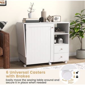 Rolling Sewing Cabinet Craft Table