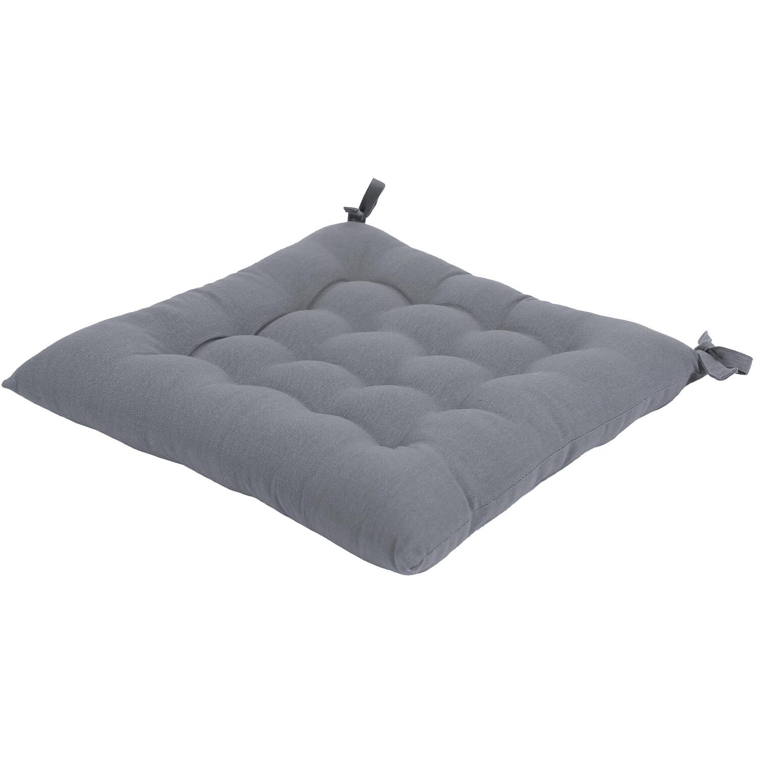 Harbour Housewares Thin Square Seat Pad - 40 X 40Cm - Grey / 1 - Image 3