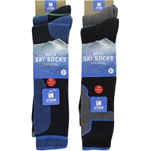 4 Pack Boys Thermal Ski Socks | Knee High Socks for Snow Boots