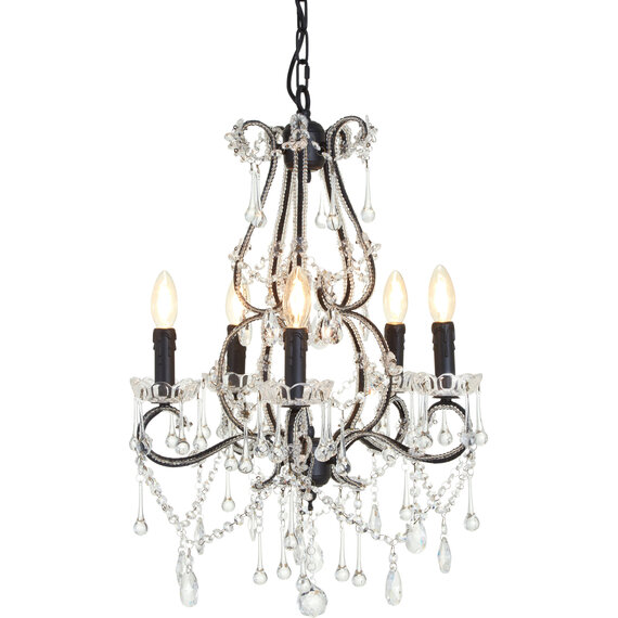 Kensington Townhouse 5 Bulb Crystal Glass Chandelier