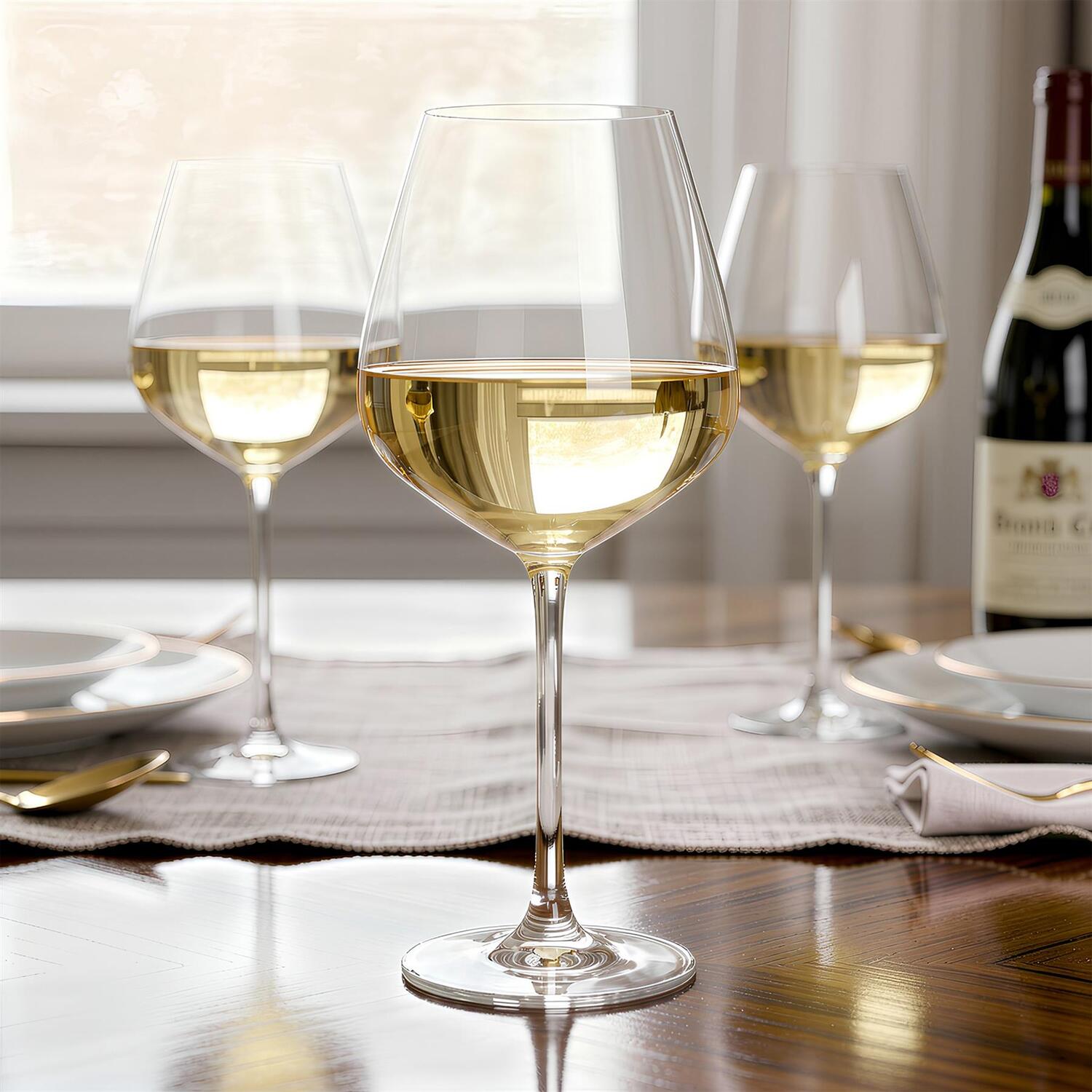 Image of Knightsbridge Crystal White Wine Glasses -&hellip;