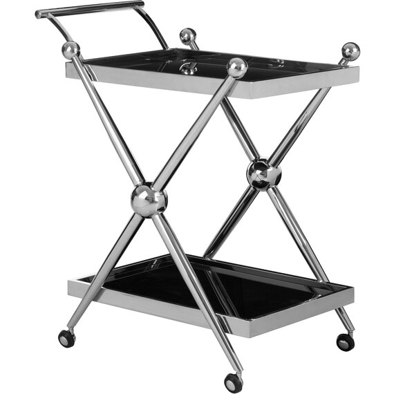 Novo 2 Tier Silver And Cross Design Trolley