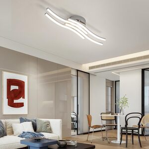 GOECO LED Ceiling Light 24W 4500K for Living Room, Kitchen Hallway Silver