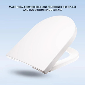 Luxury D Shape Soft Close Toilet Seat White